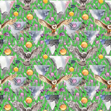 Suluboya kuş tüyü desen Wing.