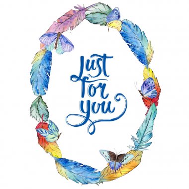 Suluboya kuş tüyü çelenk Wing.