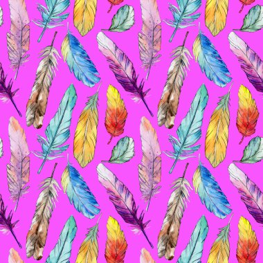 Suluboya kuş tüyü desen Wing.