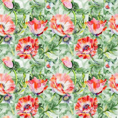 haşhaş çiçek deseni 