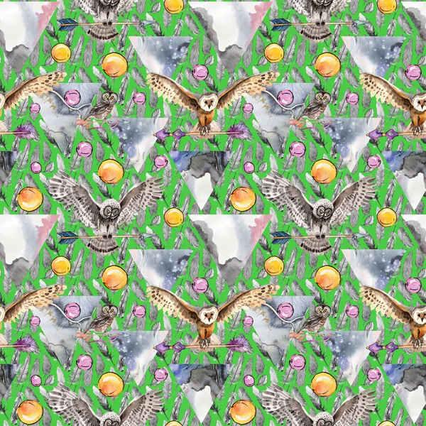 Suluboya kuş tüyü desen Wing.