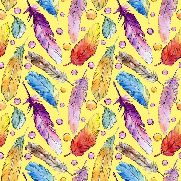 Suluboya kuş tüyü desen Wing.