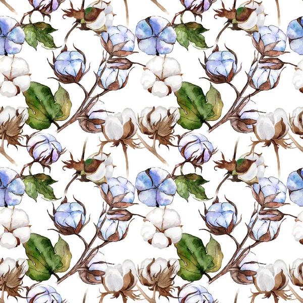 Kır çiçeği pamuk çiçek deseni suluboya tarzında.