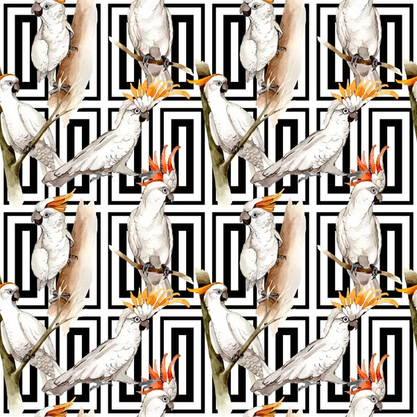 Небесний птах білий макаронний візерунок у дикій природі за акварельним стилем . — стокове фото