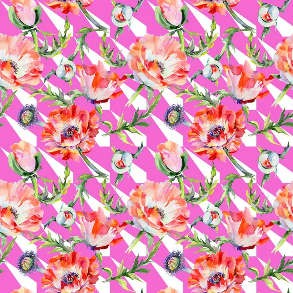 Patrón de flor de amapola —  Fotos de Stock