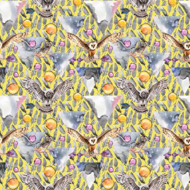 Suluboya kuş tüyü desen Wing.