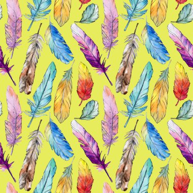 Suluboya kuş tüyü desen Wing.