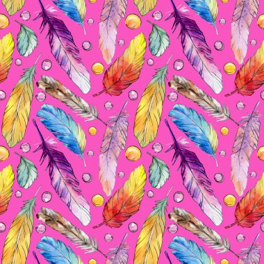 Suluboya kuş tüyü desen Wing.