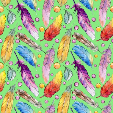 Suluboya kuş tüyü desen Wing.