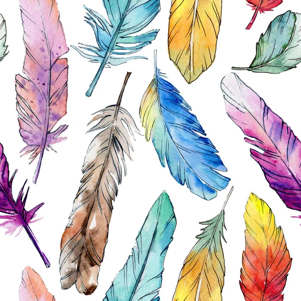 Suluboya kuş tüyü desen Wing.