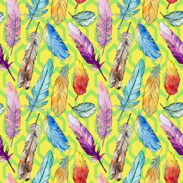 Suluboya kuş tüyü desen Wing.