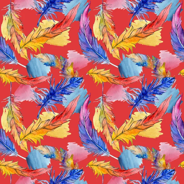 Suluboya kuş tüyü desen Wing.