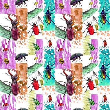 Egzotik böceği vahşi böcek izole bir suluboya tarzında.