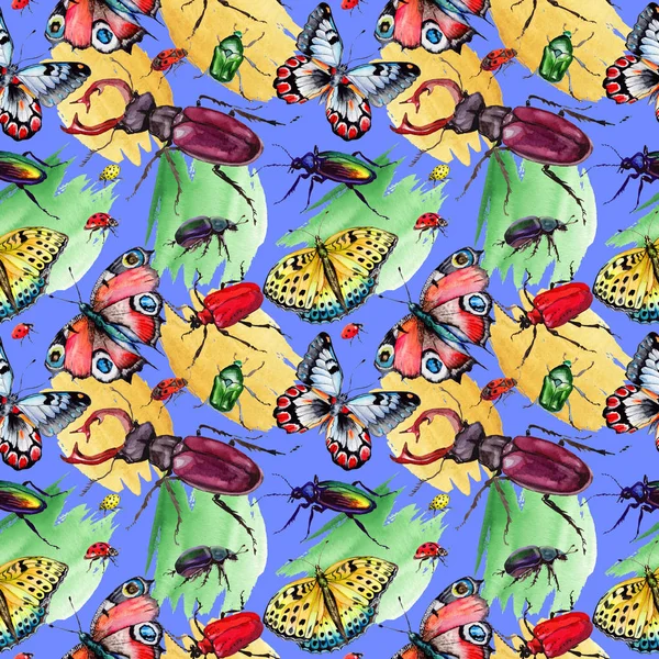 Egzotik böceği vahşi böcek izole bir suluboya tarzında.