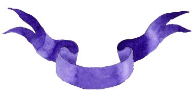 Suluboya tatil mor şerit yay illüstrasyon tebrik.