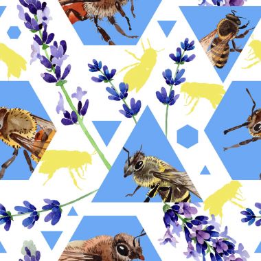 Egzotik arı vahşi böcek desen suluboya tarzında.