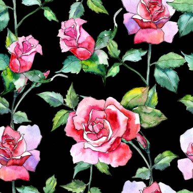 Kır çiçeği gül çiçek deseni suluboya tarzında.