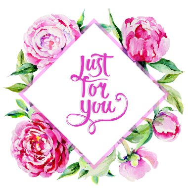 Kır çiçeği Şakayık çiçeği çerçeve suluboya tarzında.