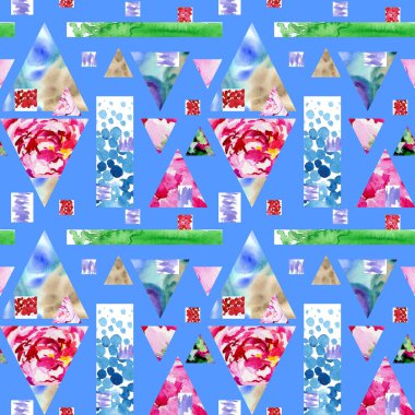 Kır çiçeği peony çiçek deseni suluboya tarzında.