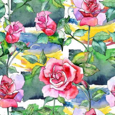 Kır çiçeği gül çiçek deseni suluboya tarzında.