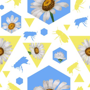 Egzotik arı vahşi böcek desen suluboya tarzında.