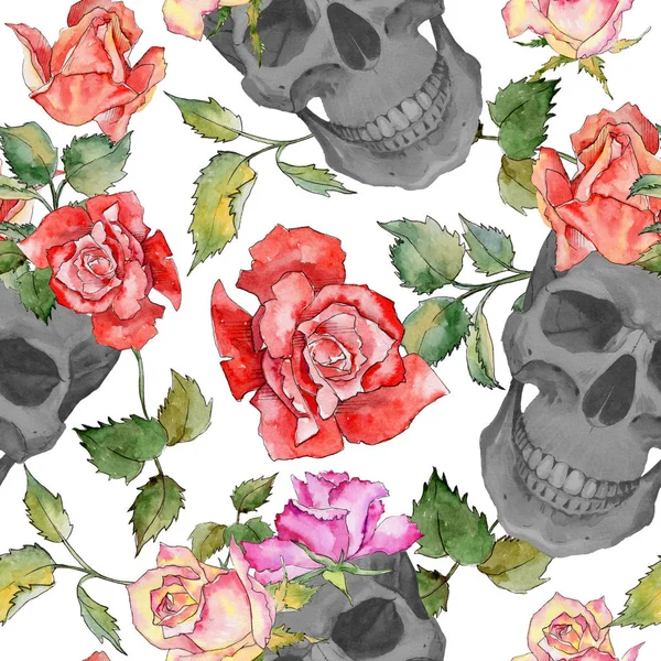 Kır çiçeği gül çiçek deseni suluboya tarzında.