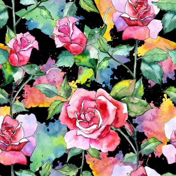 Kır çiçeği gül çiçek deseni suluboya tarzında.