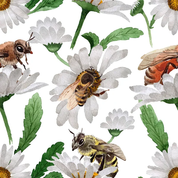 Egzotik arı vahşi böcek desen suluboya tarzında.