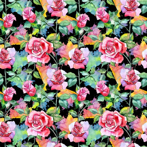 Kır çiçeği gül çiçek deseni suluboya tarzında.