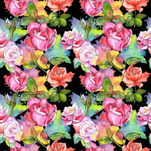 Kır çiçeği gül çiçek deseni suluboya tarzında.