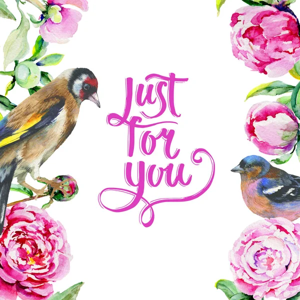 Kır çiçeği Şakayık çiçeği çerçeve suluboya tarzında.