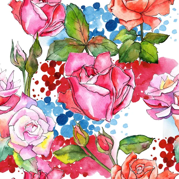 Kır çiçeği gül çiçek deseni suluboya tarzında.