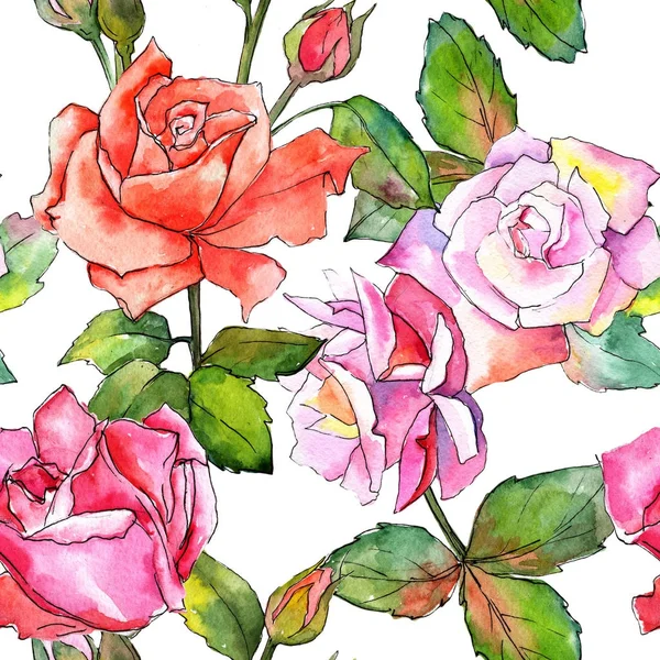 Kır çiçeği gül çiçek deseni suluboya tarzında.