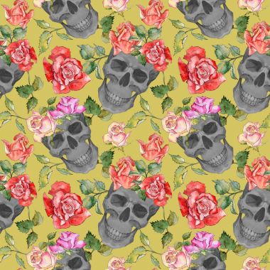 Kır çiçeği gül çiçek deseni suluboya tarzında.