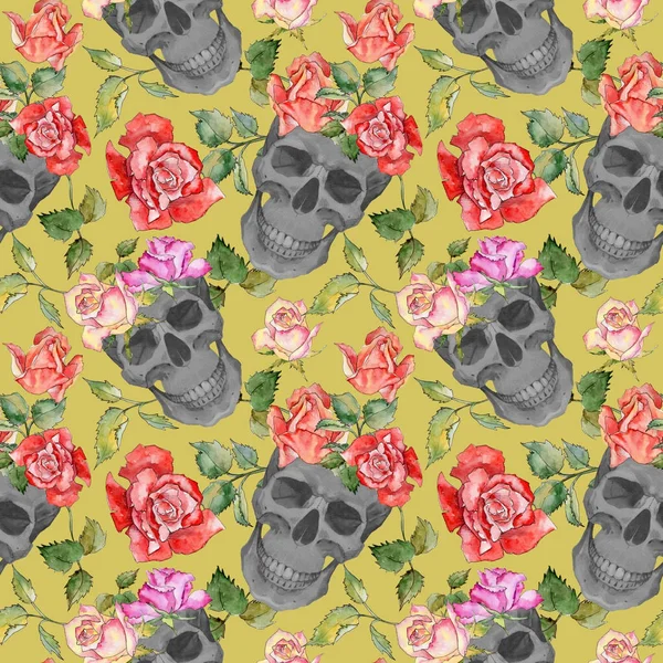 Kır çiçeği gül çiçek deseni suluboya tarzında.