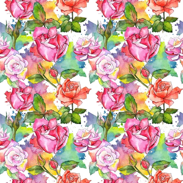 Kır çiçeği gül çiçek deseni suluboya tarzında.