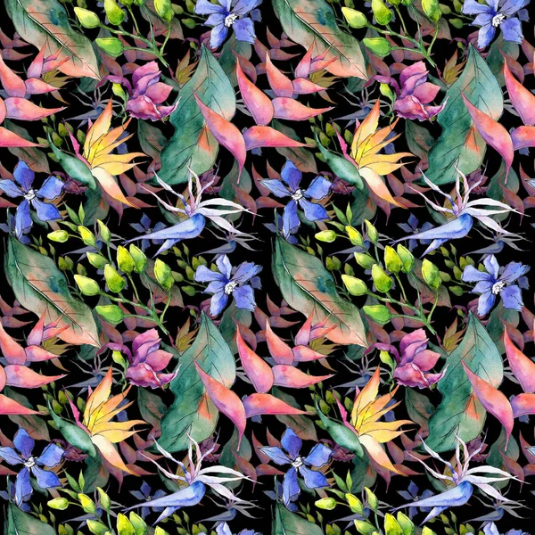 Tropikal Hawaii desen bir suluboya tarzında bırakır..