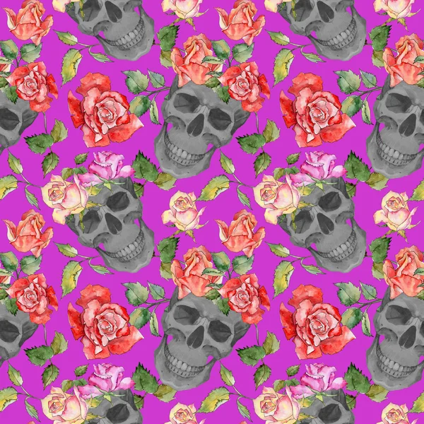 Kır çiçeği gül çiçek deseni suluboya tarzında.