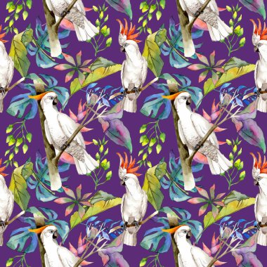 Tropikal Hawaii desen bir suluboya tarzında bırakır..