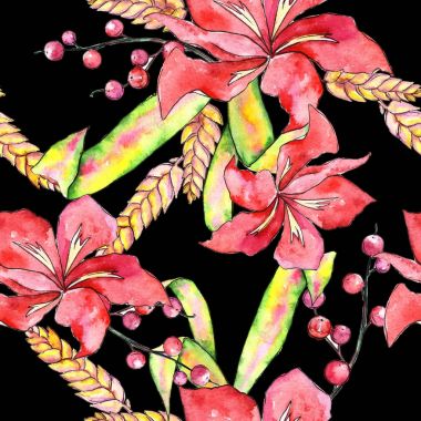 Tropikal bitki deseni suluboya tarzında.