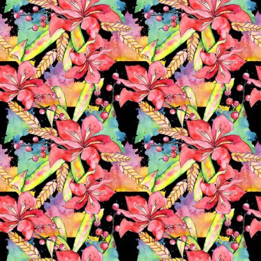 Tropikal bitki deseni suluboya tarzında.