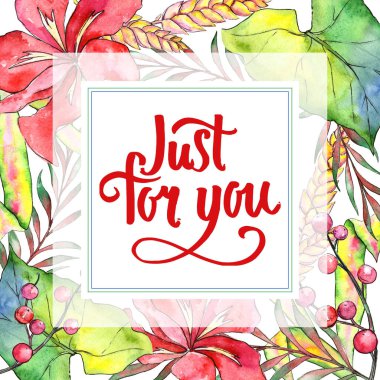 Tropikal bitki çerçeve suluboya tarzında.