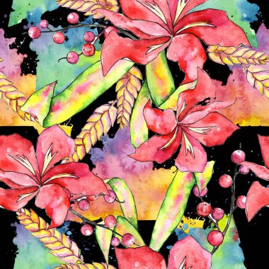 Tropikal bitki deseni suluboya tarzında.