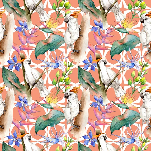 Tropikal Hawaii desen bir suluboya tarzında bırakır..