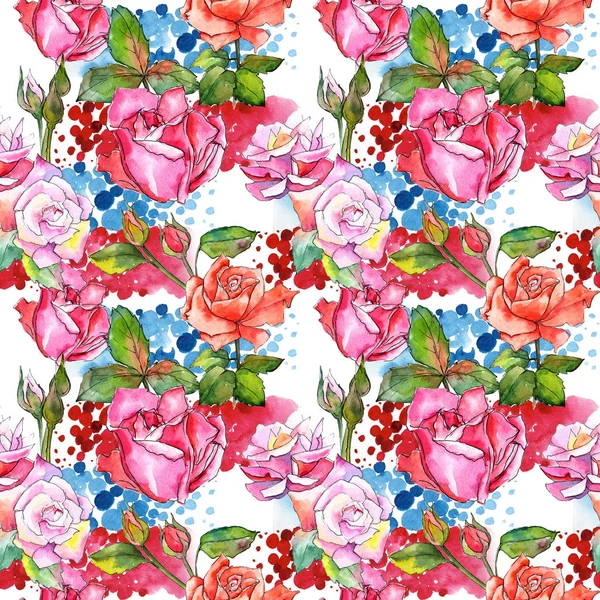 Kır çiçeği gül çiçek deseni suluboya tarzında.