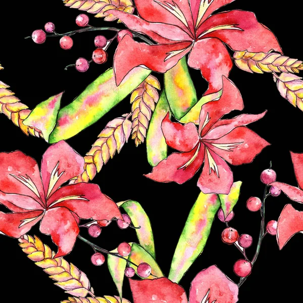 Tropikal bitki deseni suluboya tarzında.