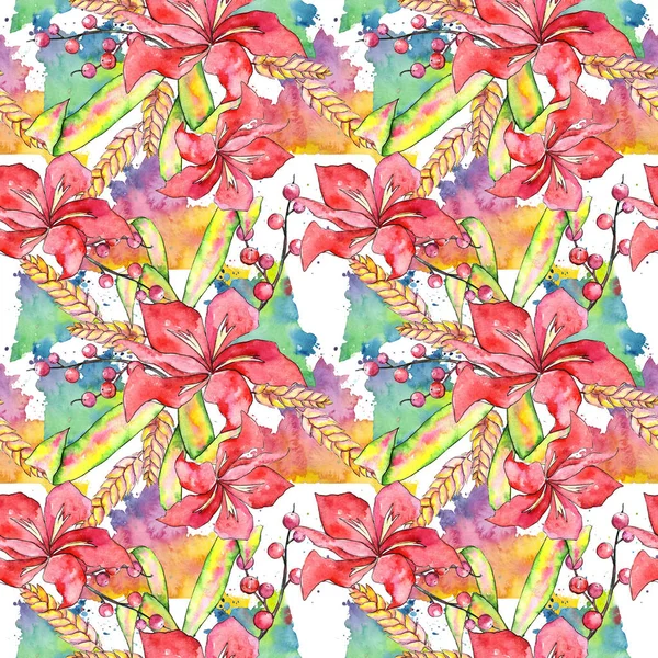 Tropikal bitki deseni suluboya tarzında.