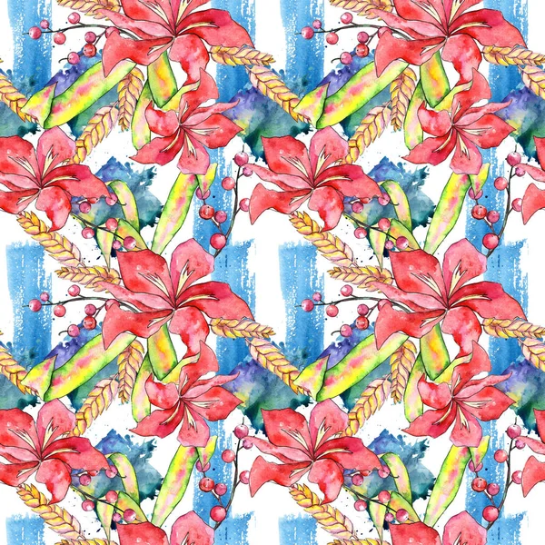 Tropikal bitki deseni suluboya tarzında.