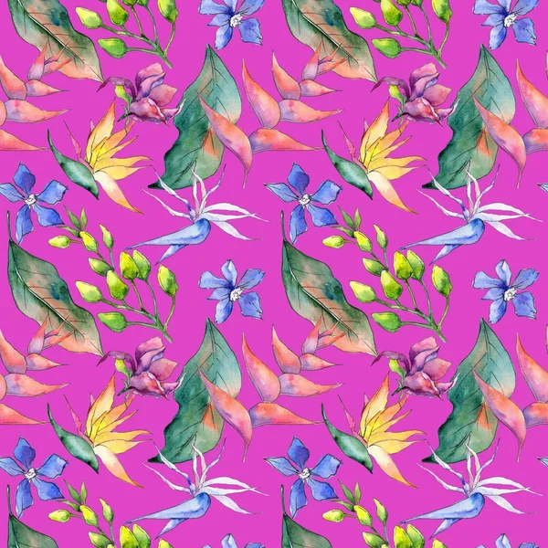 Tropikal Hawaii desen bir suluboya tarzında bırakır..