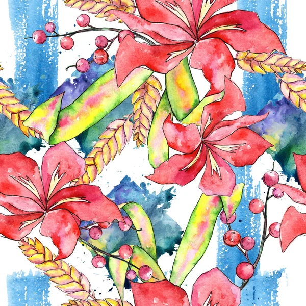 Tropikal bitki deseni suluboya tarzında.